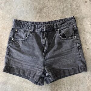 Black Denim High Waisted Shorts